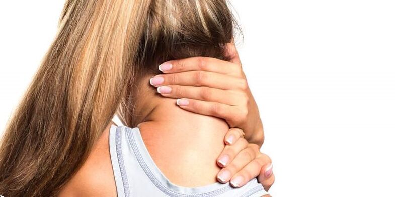 Hals Schmerz bei engem Meedchen mat Osteochondrose